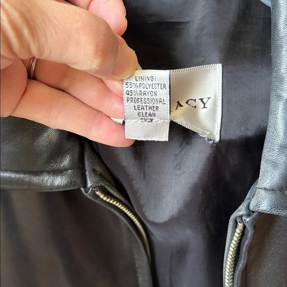Ellen Tracy Soft Leather Jacket Zip Up Black Medium - Picture 4 of 6